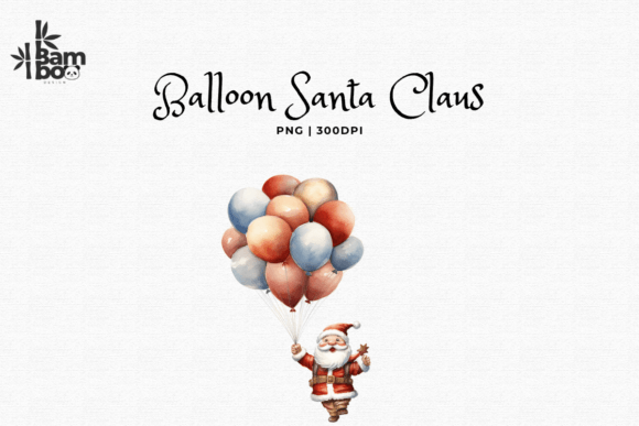 Download Watercolor Santa Claus Balloon Clip Art - Clip art Collection