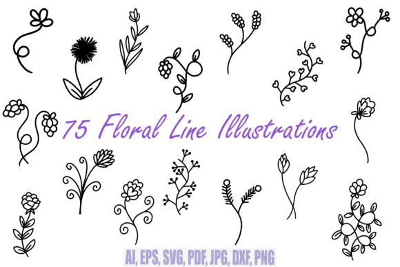 Download 75 Floral Botanical Clip Art Wildflowers - Clip art Collection