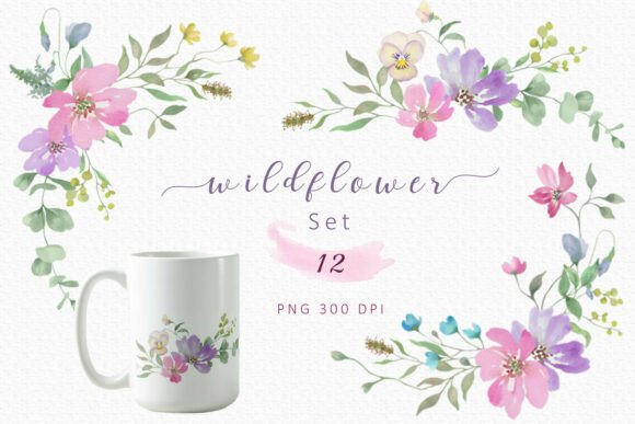 Download Watercolor Wildflower Clip Art Set - Clip art Collection
