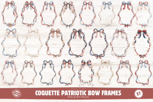 Download Coquette Patriotic Frames Clipart - Premium Bundle