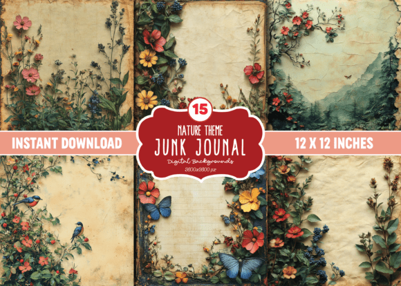 Download Nature Theme Junk Journal Digital Pap - Junk journal Collection