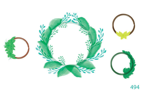 Download Watercolor Leaf Frame Bundle Clip Art - Clip art Collection