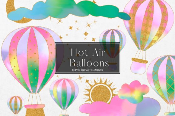 Download Rainbow Hot Air Balloon Clip Art - Clip art Collection