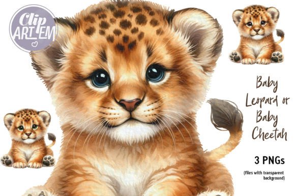 Download Baby Leopard / Cheetah Cub Clip Art 3PNG - Clip art Collection