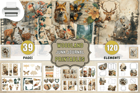 Download Woodland Junk Journal Printables - Junk journal Collection