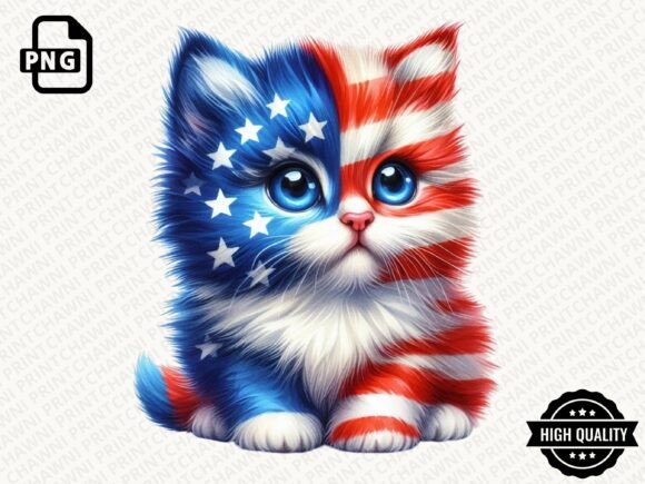 Download 4th of July Patriotic Cat PNG - Premium Resources