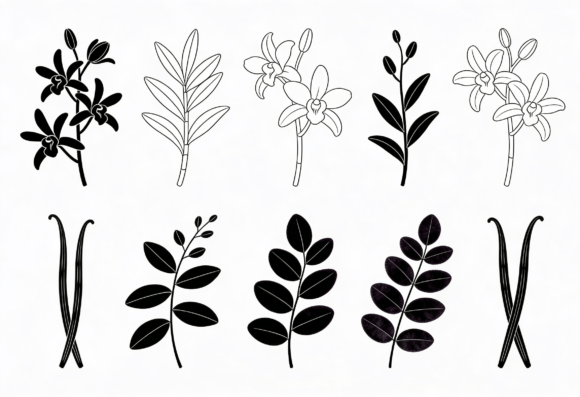 Download Orchid Vanilla Bean Botanical Clip Art - Clip art Collection