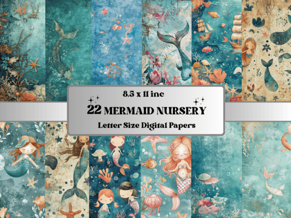 Download Mermaid Nursery Junk Journal Paper - Junk journal Collection